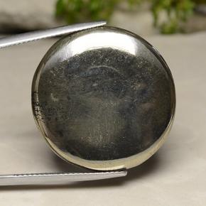 Golden Pyrite Gem - 38ct Round Cabochon (ID: 489004)