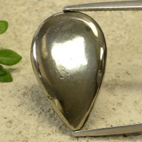 10.81 ct Yellow Pyrite Stone, Natural Pyrite in Pear Cabochon Shape for Sale