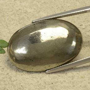 37.46 ct Golden Pyrite Stone, Natural Pyrite in Oval Cabochon Shape for Sale