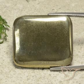 49.74 ct Golden Pyrite Stone, Natural Pyrite in Cushion Cabochon Shape for Sale