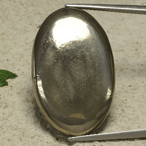 Золотой Пирит Камень - 30.4ct Овал Кабошон (ID: 489119)