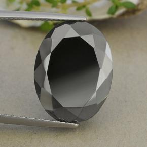 24.26 ct Gray Pyrite Stone, Natural Pyrite in Oval Facet Shape for Sale