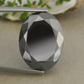 27.64 ct Black Pyrite Stone, Natural Pyrite in Oval Facet Shape for Sale