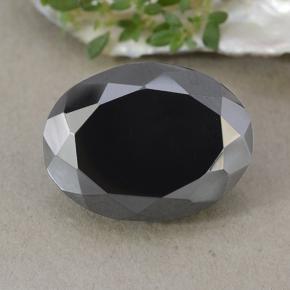 27.02 ct Black Pyrite Gemstone, Pyrite Gem in Oval Facet Shape for Sale.