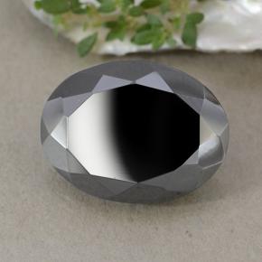 27.02 ct Black Pyrite Stone, Natural Pyrite in Oval Facet Shape for Sale