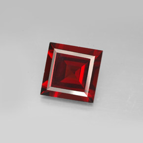 3.96 ct Red Pyrope Garnet Gemstone, Pyrope Garnet Gem in Square Facet Shape for Sale.