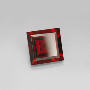 3.96 ct Red Pyrope Garnet Stone, Natural Pyrope Garnet in Square Facet Shape for Sale