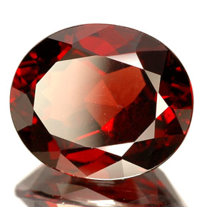 5.87 ct Red Pyrope Garnet Stone, Natural Pyrope Garnet in Oval Facet Shape for Sale