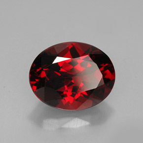 3.27 ct Red Pyrope Garnet Stone, Natural Pyrope Garnet in Oval Facet Shape for Sale