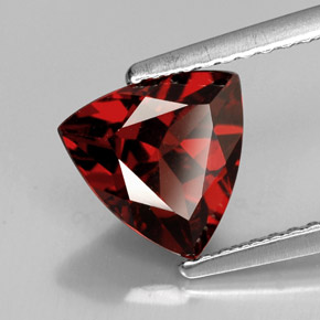 1.79 ct Red Pyrope Garnet Stone, Natural Pyrope Garnet in Trillion Facet Shape for Sale