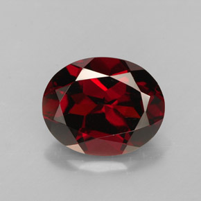 3.36 ct Red Pyrope Garnet Gemstone, Pyrope Garnet Gem in Oval Facet Shape for Sale.