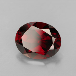 3.36 ct Red Pyrope Garnet Stone, Natural Pyrope Garnet in Oval Facet Shape for Sale