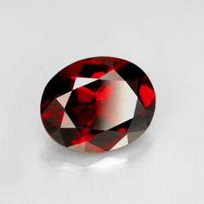 2.86 ct Red Pyrope Garnet Stone, Natural Pyrope Garnet in Oval Facet Shape for Sale