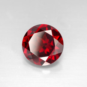 3.29 ct Red Pyrope Garnet Stone, Natural Pyrope Garnet in Round Facet Shape for Sale