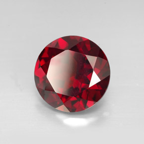 3.40 ct Red Pyrope Garnet Stone, Natural Pyrope Garnet in Round Facet Shape for Sale