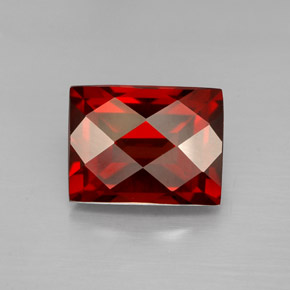 3.31 ct Red Pyrope Garnet Gemstone, Pyrope Garnet Gem in Baguette Checkerboard Shape for Sale.