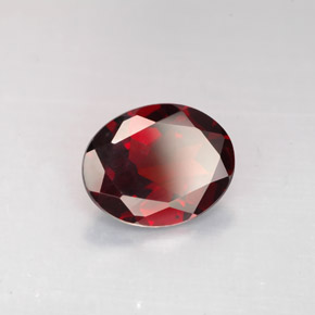 2.57 ct Red Pyrope Garnet Stone, Natural Pyrope Garnet in Oval Facet Shape for Sale