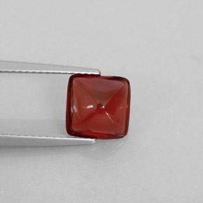 2.28 ct Red Pyrope Garnet Gemstone, Pyrope Garnet Gem in Square Cabochon Shape for Sale.