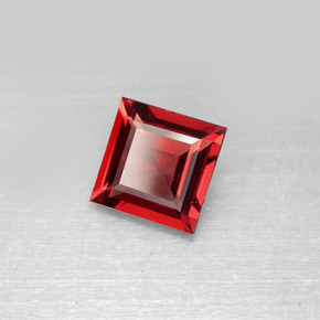 2.33 ct Red Pyrope Garnet Stone, Natural Pyrope Garnet in Square Facet Shape for Sale