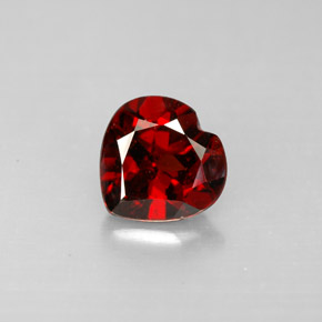 1.32 ct Red Pyrope Garnet Gemstone, Pyrope Garnet Gem in Heart Facet Shape for Sale.