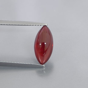 3.08 ct Red Pyrope Garnet Gemstone, Pyrope Garnet Gem in Marquise Cabochon Shape for Sale.