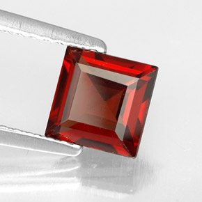 1.28 ct Red Pyrope Garnet Stone, Natural Pyrope Garnet in Square Facet Shape for Sale