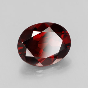 3.02 ct Red Pyrope Garnet Stone, Natural Pyrope Garnet in Oval Facet Shape for Sale