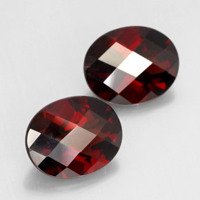 6.45 ct Red Pyrope Garnet Stone, Natural Pyrope Garnet in Oval Checkerboard Shape for Sale