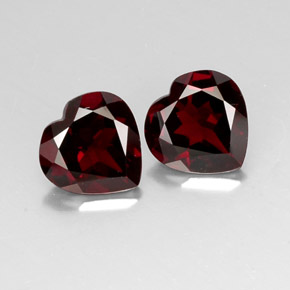 7.41 ct Red Pyrope Garnet Gemstone, Pyrope Garnet Gem in Heart Facet Shape for Sale.