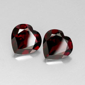 7.41 ct Red Pyrope Garnet Stone, Natural Pyrope Garnet in Heart Facet Shape for Sale