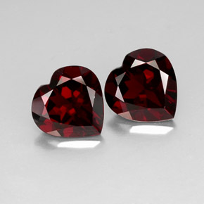 7.51 ct Red Pyrope Garnet Gemstone, Pyrope Garnet Gem in Heart Facet Shape for Sale.
