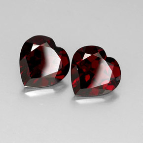 7.51 ct Red Pyrope Garnet Stone, Natural Pyrope Garnet in Heart Facet Shape for Sale