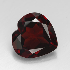3.51 ct Red Pyrope Garnet Gemstone, Pyrope Garnet Gem in Heart Facet Shape for Sale.