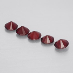 Pyrope Garnet Gemstone in 5 mm (calibrated) Size for Sale, Pyrope Garnet Stone in Deep Red Color