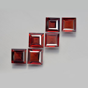 6.36 ct Red Pyrope Garnet Stone, Natural Pyrope Garnet in Square Facet Shape for Sale