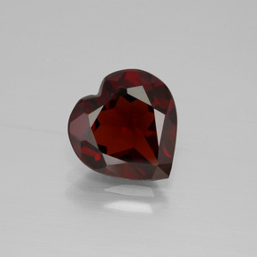 3.63 ct Red Pyrope Garnet Gemstone, Pyrope Garnet Gem in Heart Facet Shape for Sale.