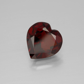 3.63 ct Red Pyrope Garnet Stone, Natural Pyrope Garnet in Heart Facet Shape for Sale