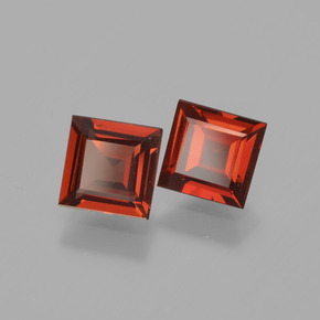 1.47 ctw Red Pyrope Garnet Stones, Natural Pyrope Garnet in Square Facet Shape for Sale