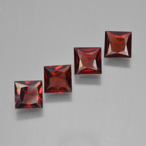 2.37 ctw Red Pyrope Garnet Stones, Natural Pyrope Garnet in Princess-Cut Shape for Sale