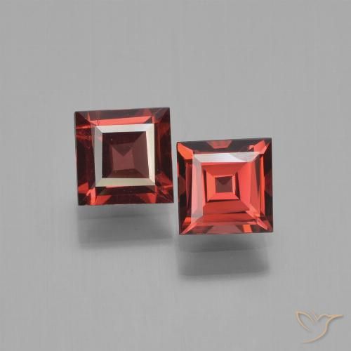 1.51ctw Natural Deep Red Pyrope Garnet, Square, VS
