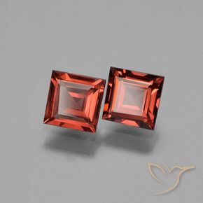 1.41 ctw Red Pyrope Garnet Stones, Natural Pyrope Garnet in Square Step-Cut Shape for Sale