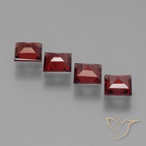 Pyrope Garnet Gemstones in 5 x 5 mm (calibrated) Size for Sale, Pyrope Garnet Stones in Deep Blood Red Color