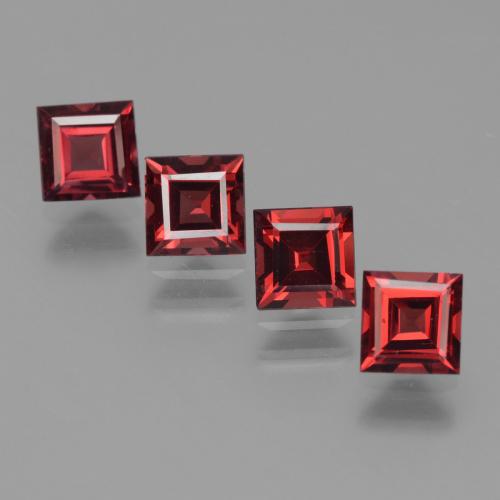 Dark Red Pyrope Garnet Gem - 0.8ct Square Step-Cut (ID: 450933)