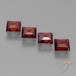 Pyrope Garnet Gemstones in 5 x 5 mm (calibrated) Size for Sale, Pyrope Garnet Stones in Deep Blood Red Color