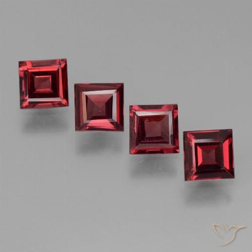 2.53ctw Natural Dark Red Pyrope Garnet, Square, VS