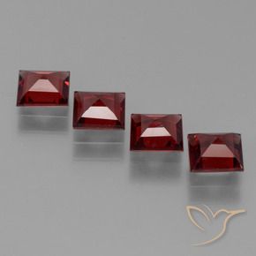 Pyrope Garnet Gemstones in 5 x 5 mm (calibrated) Size for Sale, Pyrope Garnet Stones in Deep Blood Red Color