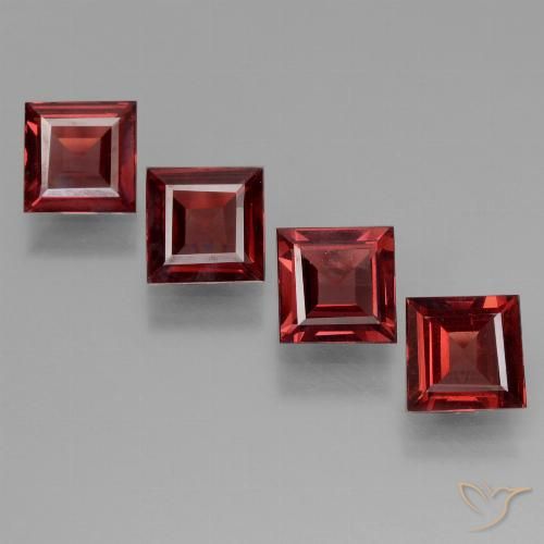 2.28ctw Natural Deep Red Pyrope Garnet, Square, VS