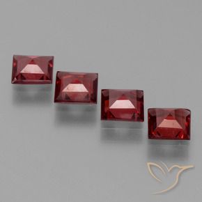 Pyrope Garnet Gemstones in 5 x 5 mm (calibrated) Size for Sale, Pyrope Garnet Stones in Deep Red Color