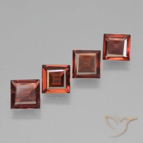 2.21 ctw Red Pyrope Garnet Stones, Natural Pyrope Garnet in Square Step-Cut Shape for Sale