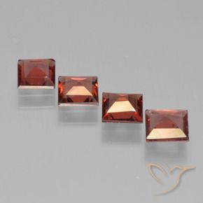 Pyrope Garnet Gemstones in 5 x 5 mm (calibrated) Size for Sale, Pyrope Garnet Stones in Scarlet Red Color